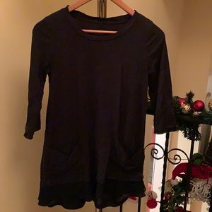 Lori Goldstein tunic, black with chiffon bottom
